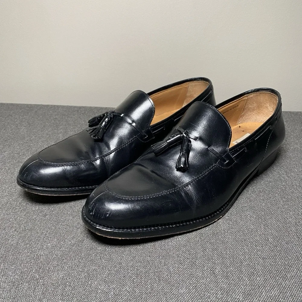 Magnanni Tassel Loafer Dress Shoes 11.5M Split Apron Toe Black 6003 Spain